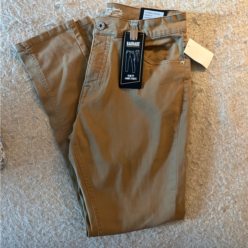 Bauhaus Men's Slim Fit Tan Chino Pants